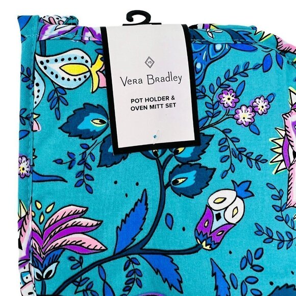 VERA Bradley Peacock Pot Holder and Oven Mitt Set - Picture 2 of 7